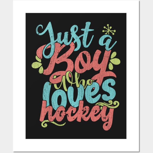 Just A Boy Who Loves hockey Gift product Wall Art by theodoros20